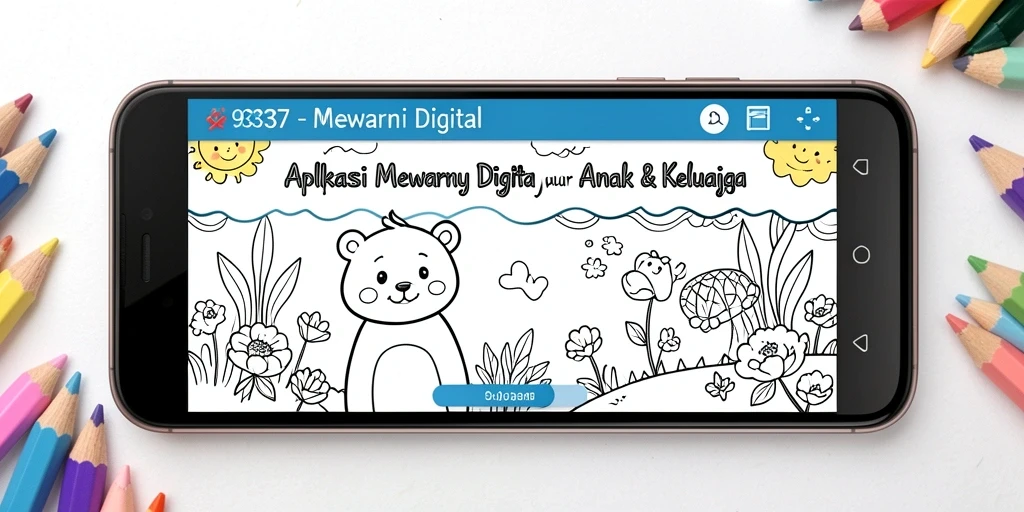 Antarmuka aplikasi 93337 yang menarik dan interaktif untuk mewarnai.