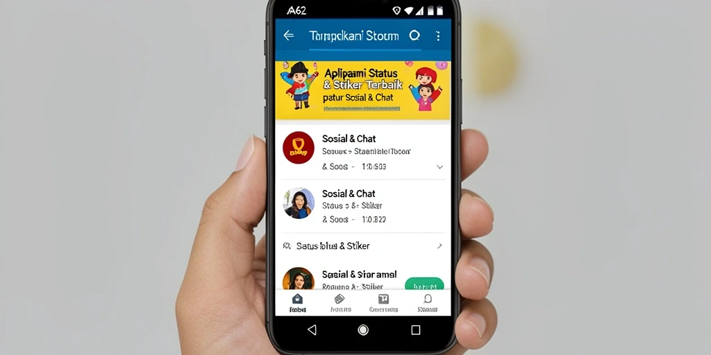 Antarmuka AA62 yang menarik dengan koleksi stiker unik.