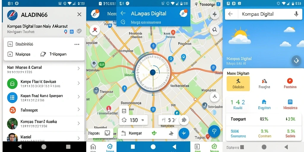 Tampilan antarmuka aplikasi Kompas Digital ALADIN66 yang intuitif dan informatif.