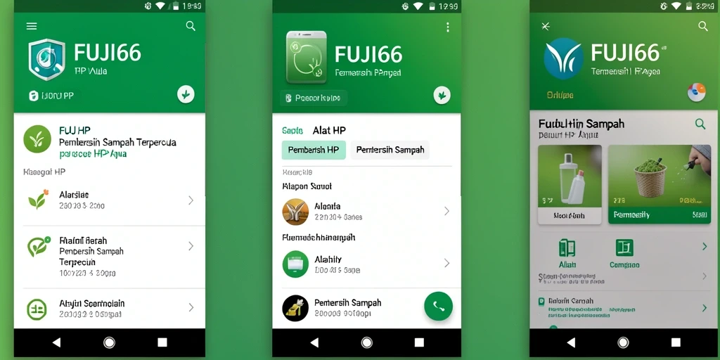Screenshot aplikasi FUJI66 menampilkan antarmuka pembersih sampah yang sederhana.