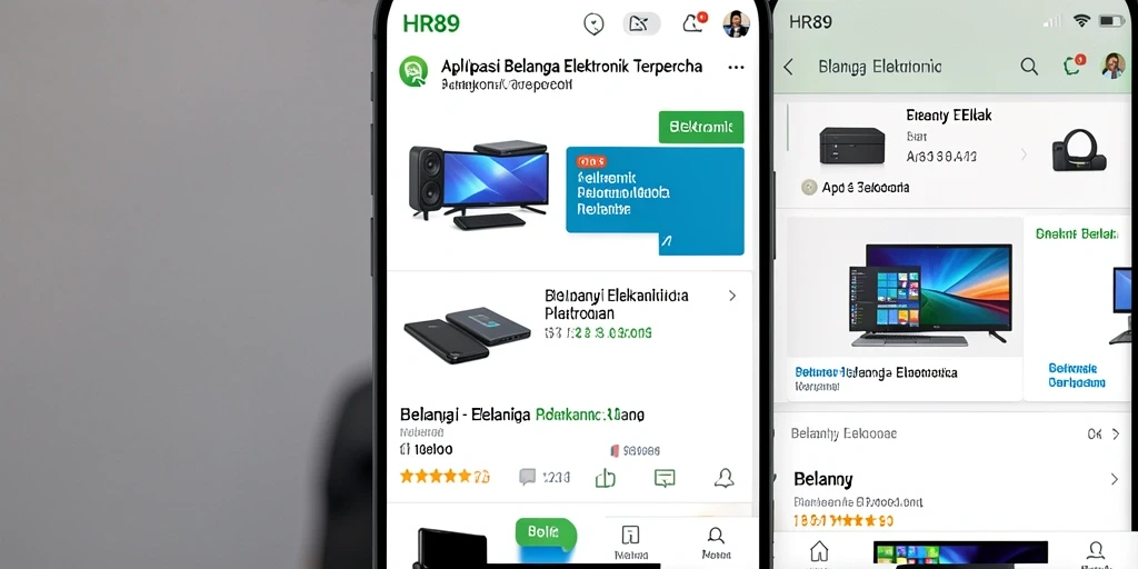 Antarmuka pengguna HR89 menunjukkan kemudahan dalam belanja elektronik.