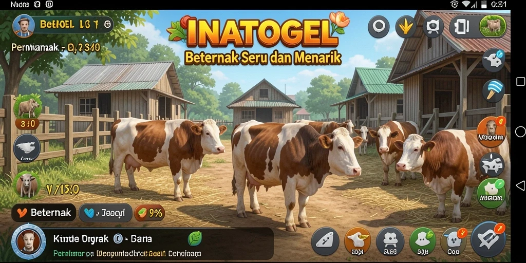 Tampilan antarmuka permainan Beternak INATOGEL yang menarik.