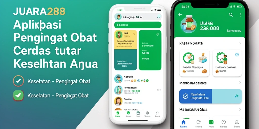 Antarmuka JUARA288 menampilkan pengingat obat yang jelas dan sederhana.