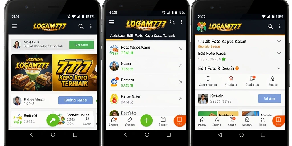 Antarmuka aplikasi LOGAM777 dengan fitur Edit Foto Kertas Kaca yang menarik.
