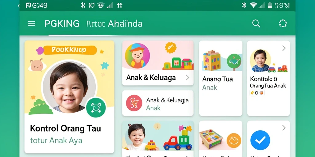 Tampilan antarmuka PGKING yang intuitif untuk kontrol orang tua.