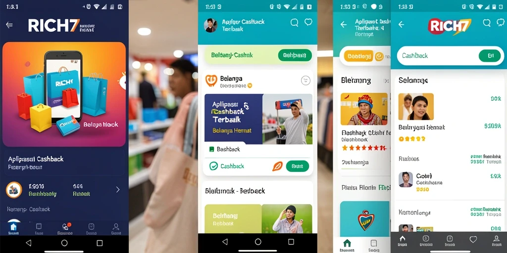 Tampilan antarmuka RICH7 yang menarik dan fungsional untuk cashback.