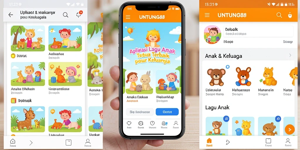 Tampilan antarmuka yang ramah anak saat memilih lagu
